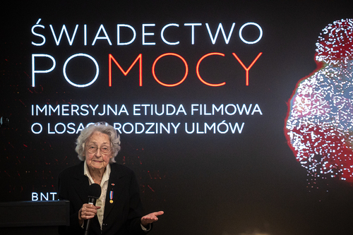 Otwarcie wystawy „Świadectwo poMOCY”. Na zdj. Anna Stupnicka-Bando – Warszawa, 15 października 2026. Fot. Sławek Kasper (IPN)