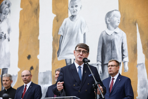 Dworzec PKP w Łańcucie otrzymał imię Rodziny Ulmów. 30 sierpnia 2023. Fot. Sławek Kasper (IPN)