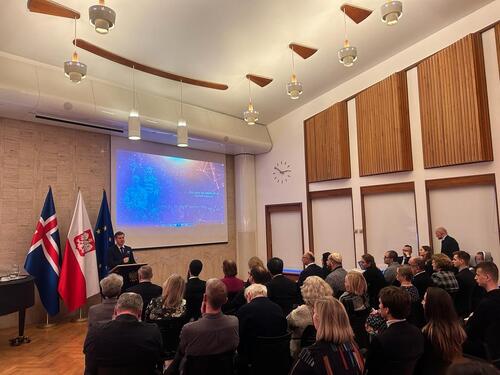 Spotkanie poświęcone rodzinie Ulmów w siedzibie Ambasady RP w Reykjaviku – 28 stycznia 2024. Fot. Marta Golińska (IPN)